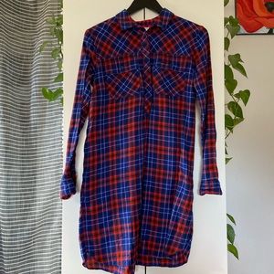 J Crew Plaid Shirtdress